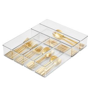 The Home Edit 6 Piece Kitchen Drawer Edit, Clear Plastic Storage System